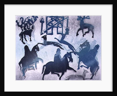 Pictish Hunting Scene III, 1995 by Gloria Wallington