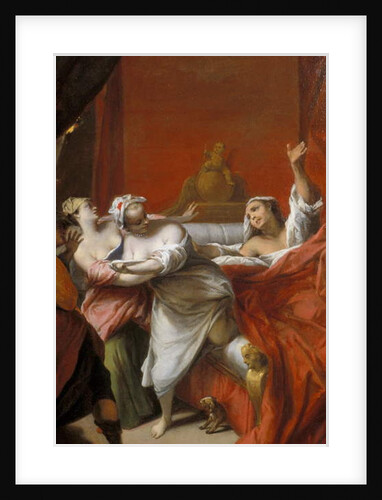 Picardy 121 - Chateau-Thierry - Musee Jean de La Fontaine - Painting by Nicolas Vleughels - illustrating “” the gascon punishes”” tale of La Fontaine by Anonymous