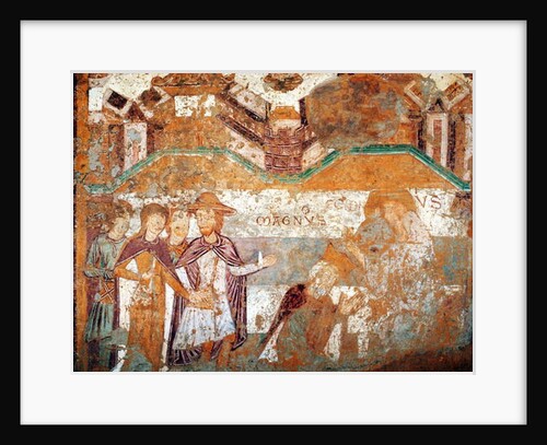 Loire Atlantique N* 063 - Church of Loroux-Bottereau - Wall painting of the legend of St-Gilles by Anonymous