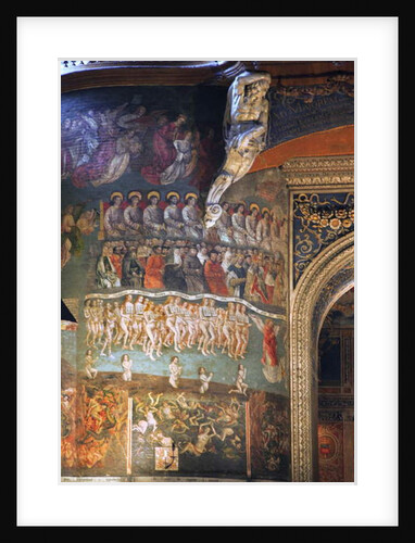 France, Tarn, Albi, Cathedrale Sainte-Cecile, the frescoes of the Last Judgement, its composition is read in three registers: heaven-earth-hell by Anonymous