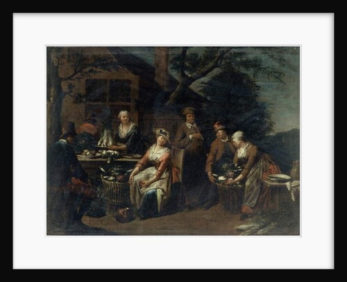 A Group of Peasants, Vegetables and Fruit by Jan Josef the Elder Horemans