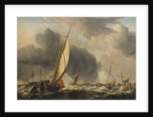 Fishing Boats and Man o' War in a Breeze at the Mouth of a River, 1771 by Dominic Serres