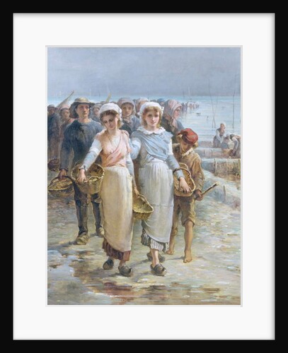 Oyster Girls at Cancale by Francois Nicolas Augustin Feyen-Perrin