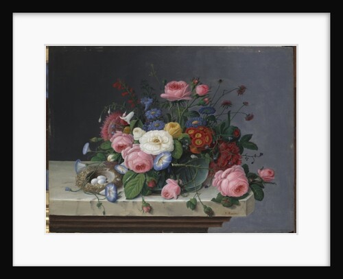 Still Life with Flowers and Bird's Nest, after 1860 by Severin Roesen