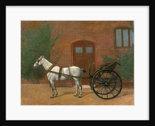 Horse hitched to a jaunting cart by English School