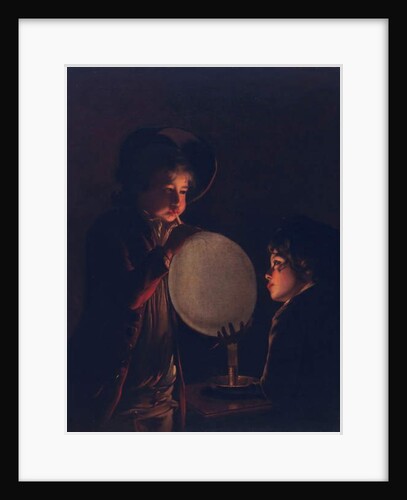 Two boys by candlelight, blowing a bladder, c.1767-73 by Joseph Wright of Derby