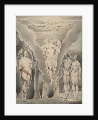 Satan Spying on Adam and Eve and Raphael's Descent into Paradise by William Blake