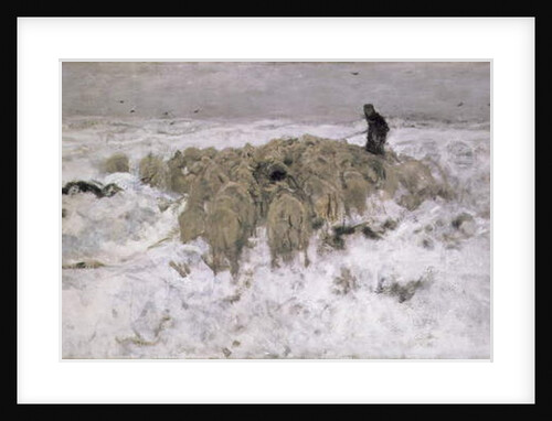 Flock of Sheep in the Snow by Anton Mauve