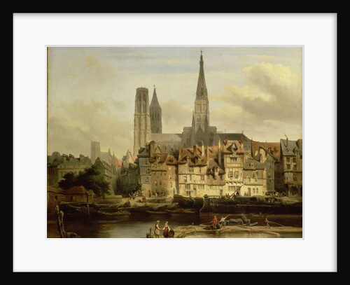 Quay in Rouen, 1839 by Johannes Bosboom