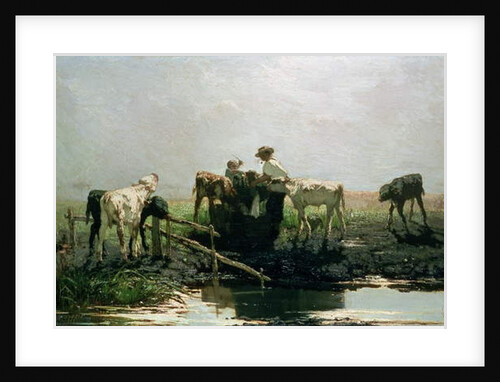 Calves at a Pond, 1863 by Willem Maris