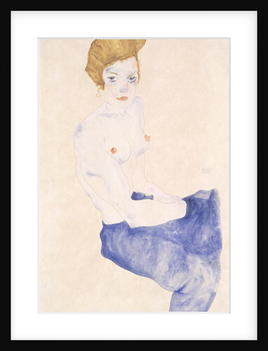 Seated blue nude, 1911 by Egon Schiele