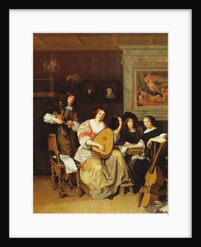 Interior with a group of musicians by Frans Sant-Acker