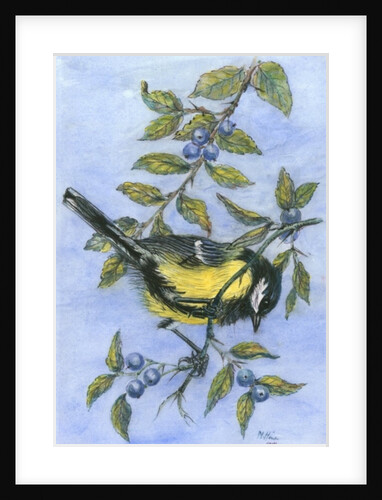 Tit in blackthorn and sloe by Nell Hill