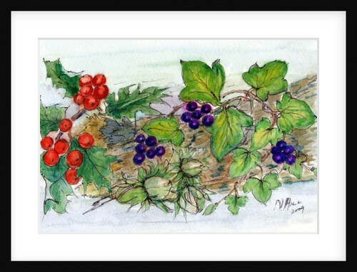 Log of Ivy, Holly and Hazelnuts by Nell Hill