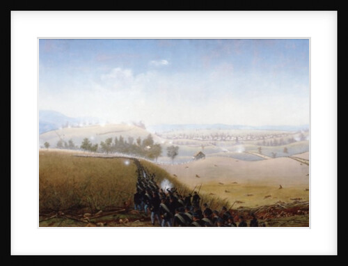 The 7th Maine advancing over bodies of Confederates in the 'Sunken Road' by James Hope