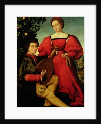 Venetian Lady and Lute Player by Italian School