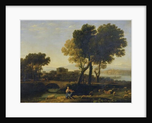 Landscape with Apollo guarding the Cattle of Admetus and Mercury stealing them by Claude Lorrain (1600-82)
