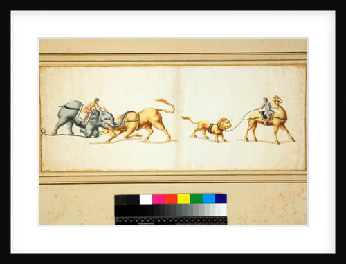Copy of a mosaic of an Elephant fighting against a bull by Pietro Santi Bartoli