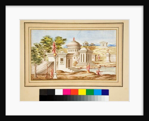 Large design of a wall with paintings. by Pietro Santi Bartoli