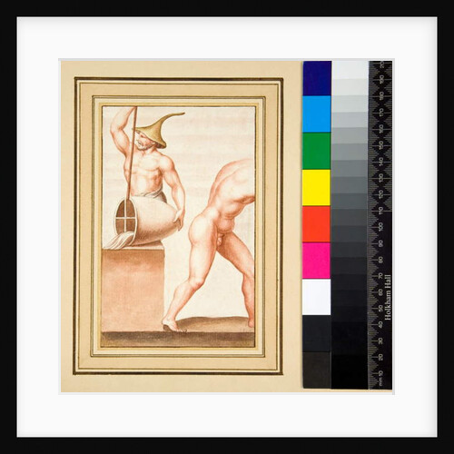 Copy of a mosaic of a Man with pointed cap pouring from vase. by Pietro Santi Bartoli