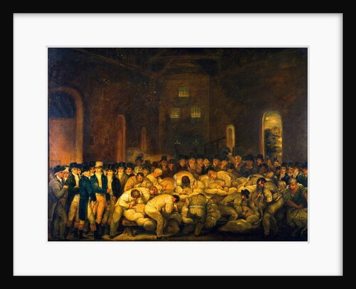 The Earl of Leicester and Other Observers at a Sheep Shearing Contest in the Great Barn at Holkham Hall by Thomas (attr.to) Weaver