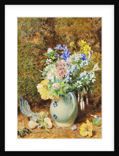 Pale Blue China Jug with Heaths and Small Flowers, c.1860 by William Henry Hunt