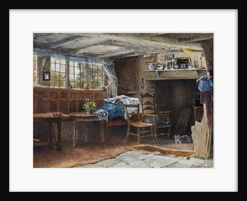 Interior of Anne Hathaway's Cottage, with cat by Henry Eddowes Keene