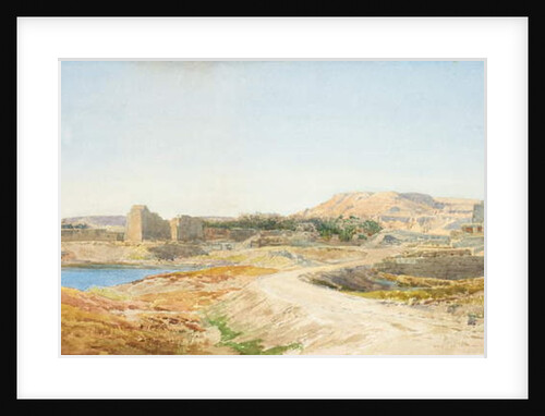 Sacred Lake and Ruins of the Temple at Karnak, c.1907-10 by John Somerscales