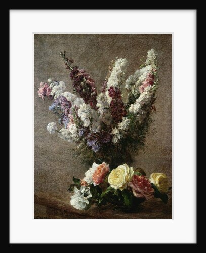 Roses and Larkspur, 1885 by Ignace Henri Jean Fantin-Latour