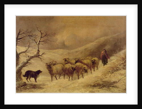 Shepherdess in the Snow, 1845-1900 by John Joseph Barker