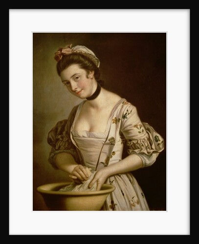 A Lady's Maid Soaping Linen by Henry Robert Morland