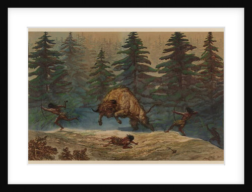 Hunting a Bison, 1871 by Ernest Henry Griset