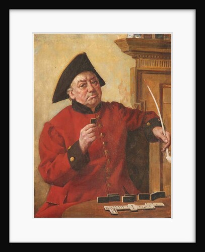 A Chelsea Pensioner playing dominos by English School
