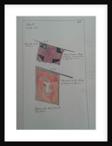 Drawings of the 'East Indian Flag' and the Standard of the King of Kandy, 1853 by Anonymous