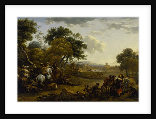 Landscape with a Hunting Party, c.1655-60 by Nicolaes Pietersz. Berchem