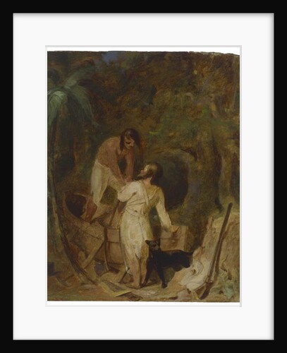 Boat Building by Robinson Crusoe and Friday, c.1856 by Thomas Sully