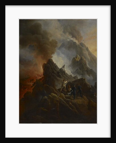 The Vesuvius Erupting, the Artist and His Father, Carle Vernet, in the Foreground., c. 1822 by Emile Jean Horace Vernet