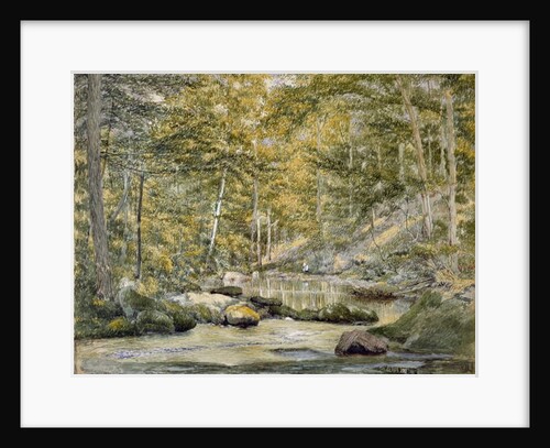 Woodland Pool with Men Fishing, 1870 by John William Hill