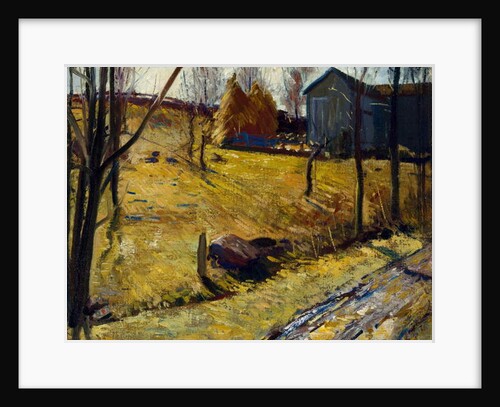 Haystacks and Barn, 1909 by George Wesley Bellows