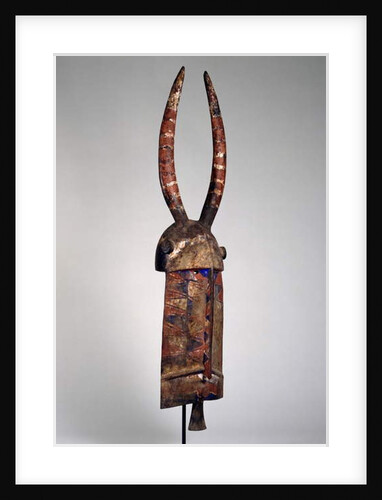 Helmet mask with buffalo horns, Burkina Faso, Bobo Diulasso region, Africa, early 20th century by Culture Bobo