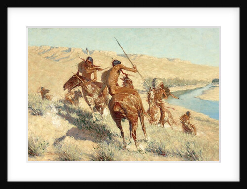Episode of the Buffalo Gun 1909 by Frederic Remington