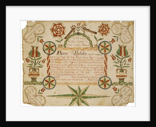 Birth Certificate, c. 1820-1830 by American School