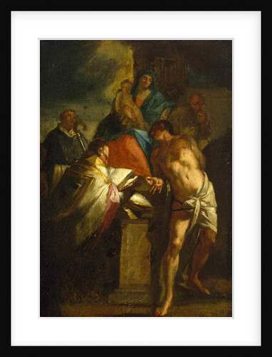 Virgin and Child with Saint Sebastian and a Bishop Saint, 17th century by Italian School