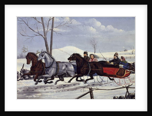 The Sleigh Race, c.1865 by American School