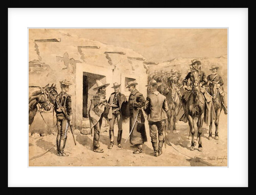 U.S. Cavalry Hunting Garza Men on the Rio Grande, c.1892 by Frederic Remington