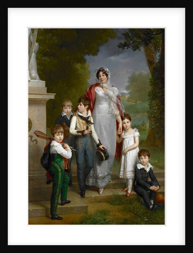 Portrait of Louise-Antoinette-Scholastique Guéhéneuc, Madame la Maréchale Lannes, Duchesse de Montebello, with her Children, 1814 by Francois Pascal Simon Baron Gerard