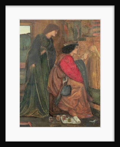 Design for a panel from King Rene's Honeymoon cabinet, 1851 by Edward Coley Burne-Jones