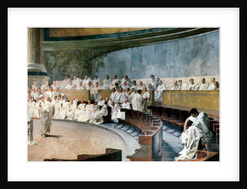 Cicero unmasked Catilina on 8th november 63 BC, 19th century by Cesare Maccari