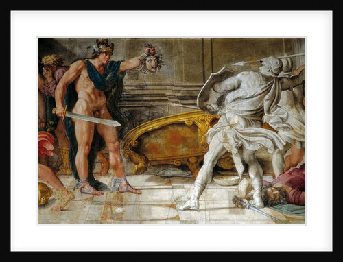 Perseus with the head of Medusa turning his enemies into stone, Loves of the Gods, 1597 by Annibale Carracci