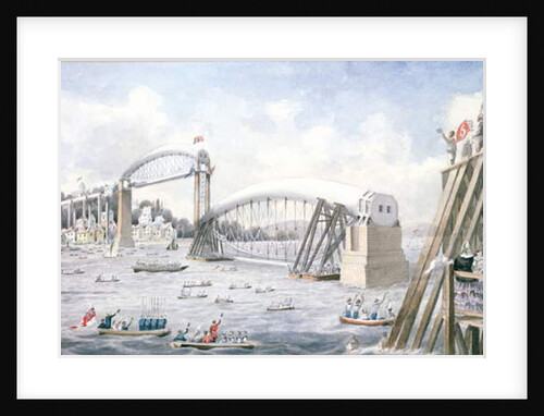 The floating of the last span of the Royal Albert Bridge, Saltash by English School
